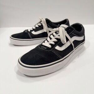 Vans Ward Men 8 Women 9.5 Black Sneakers Skate Shoes Low Top Classic Waffle Sole